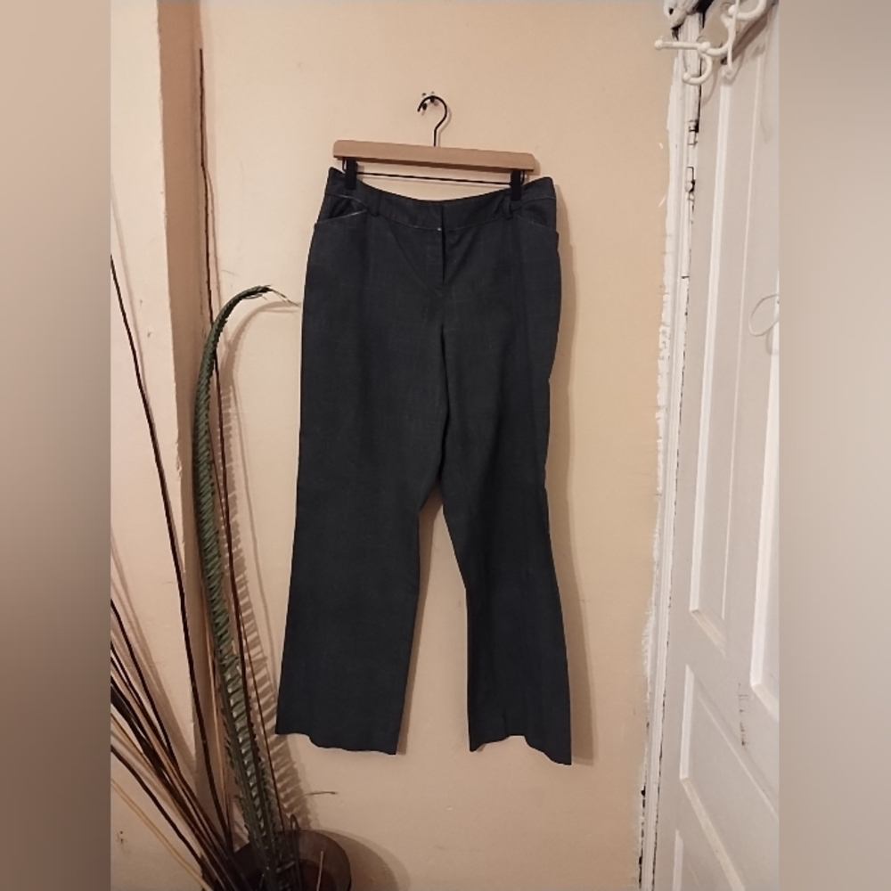 Style & co women's gray dress pants silver threading size 12 rayon/polye…